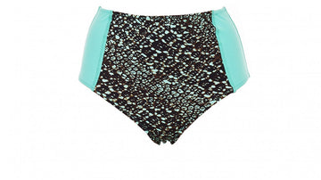 High Waist Bottom -Turquoise Print  Noyka