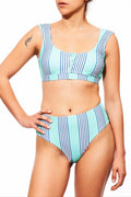 lucy top + high bottom stripes print -חדש!  Noyka