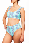 lucy top + high bottom stripes print -חדש!  Noyka