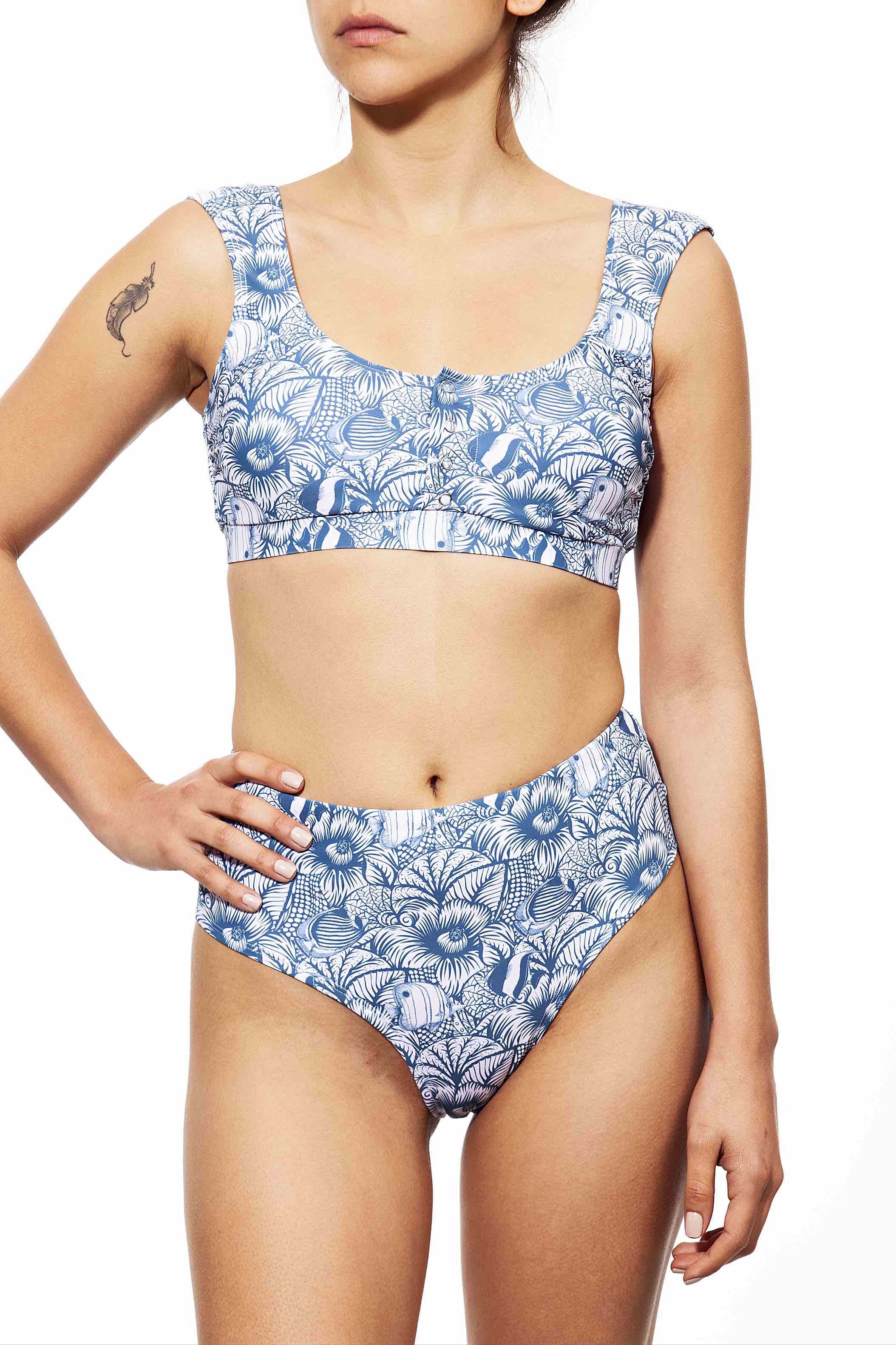 lucy top +high bottom maldives print - חדש!  Noyka
