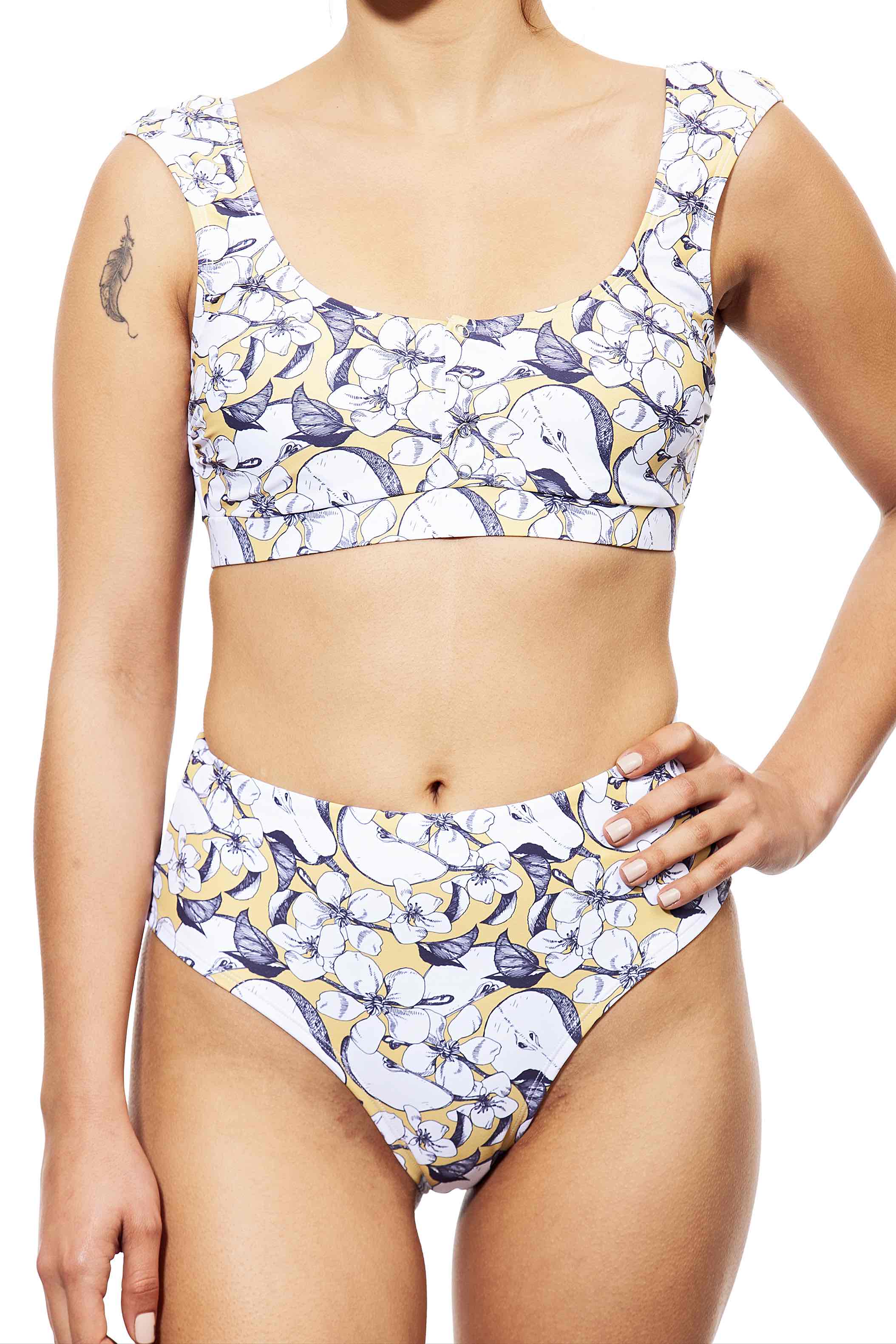 lucy top+ high bottom pears print -חדש!  Noyka