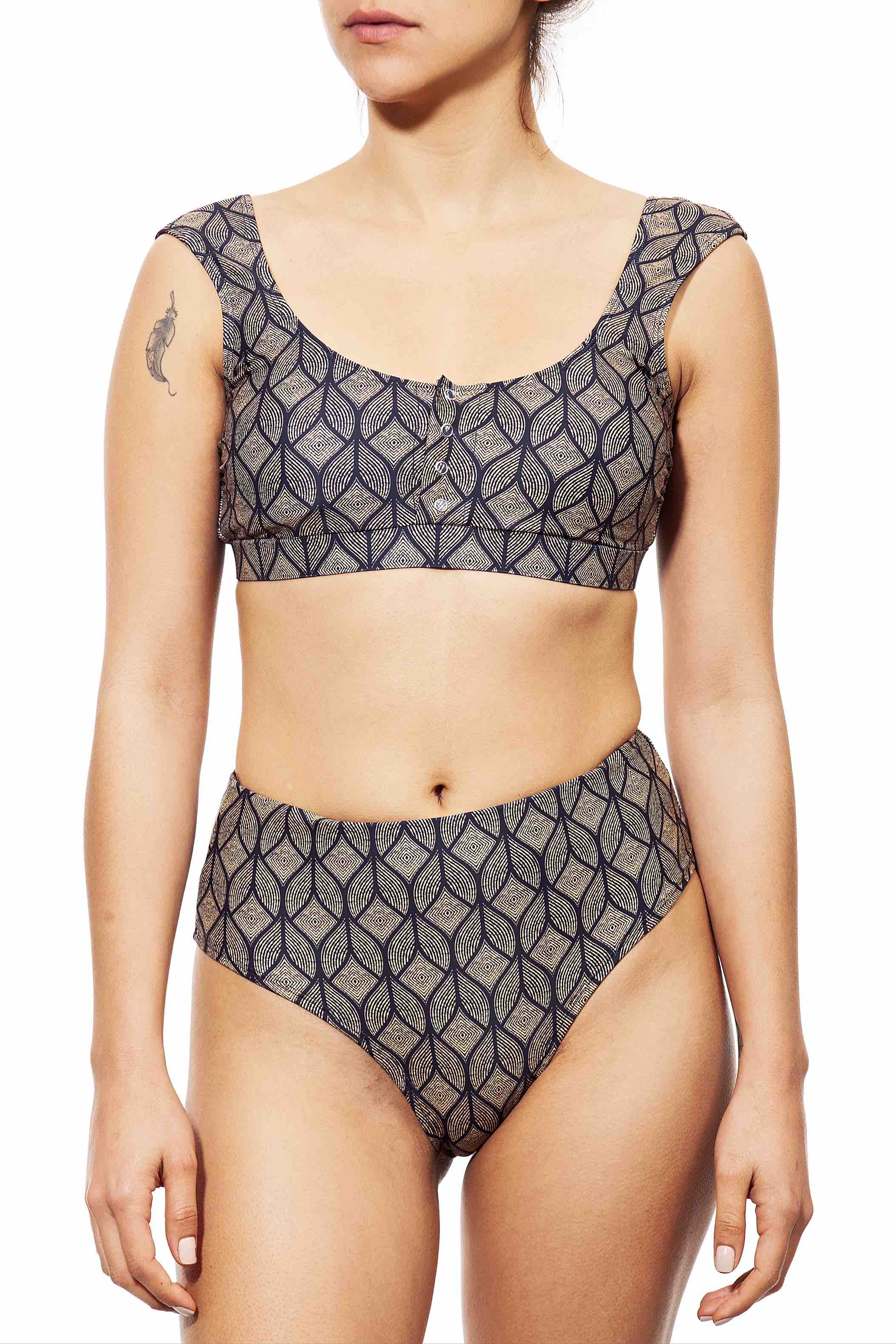 lucy top+ high bottom africa print -חדש!  Noyka