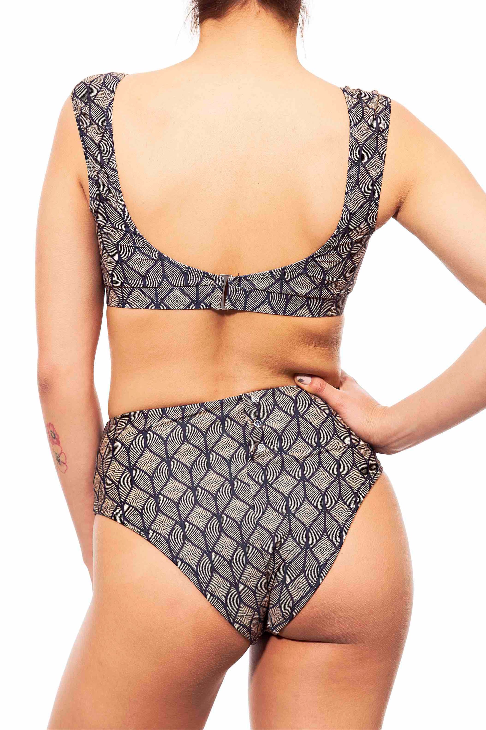 lucy top+ high bottom africa print -חדש!  Noyka