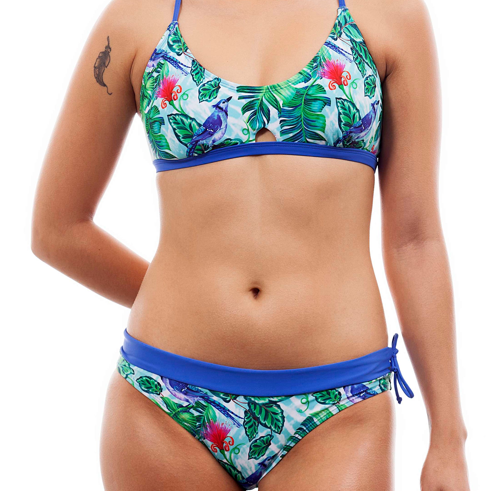 Topic + bottom - birds print חדש  Noyka