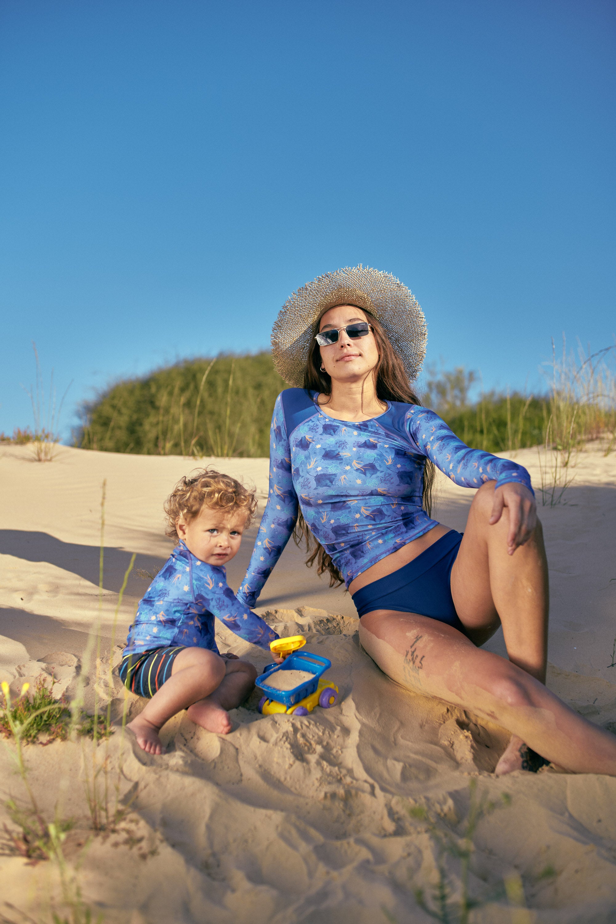 Baby top manta rays print