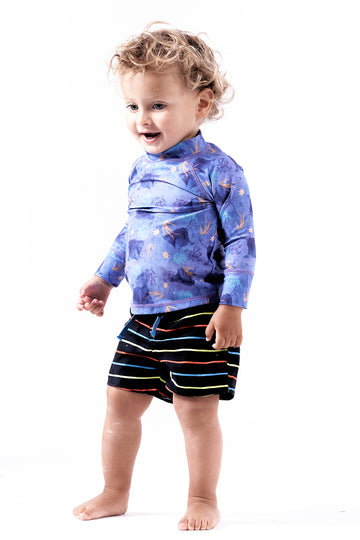 Baby top manta rays print
