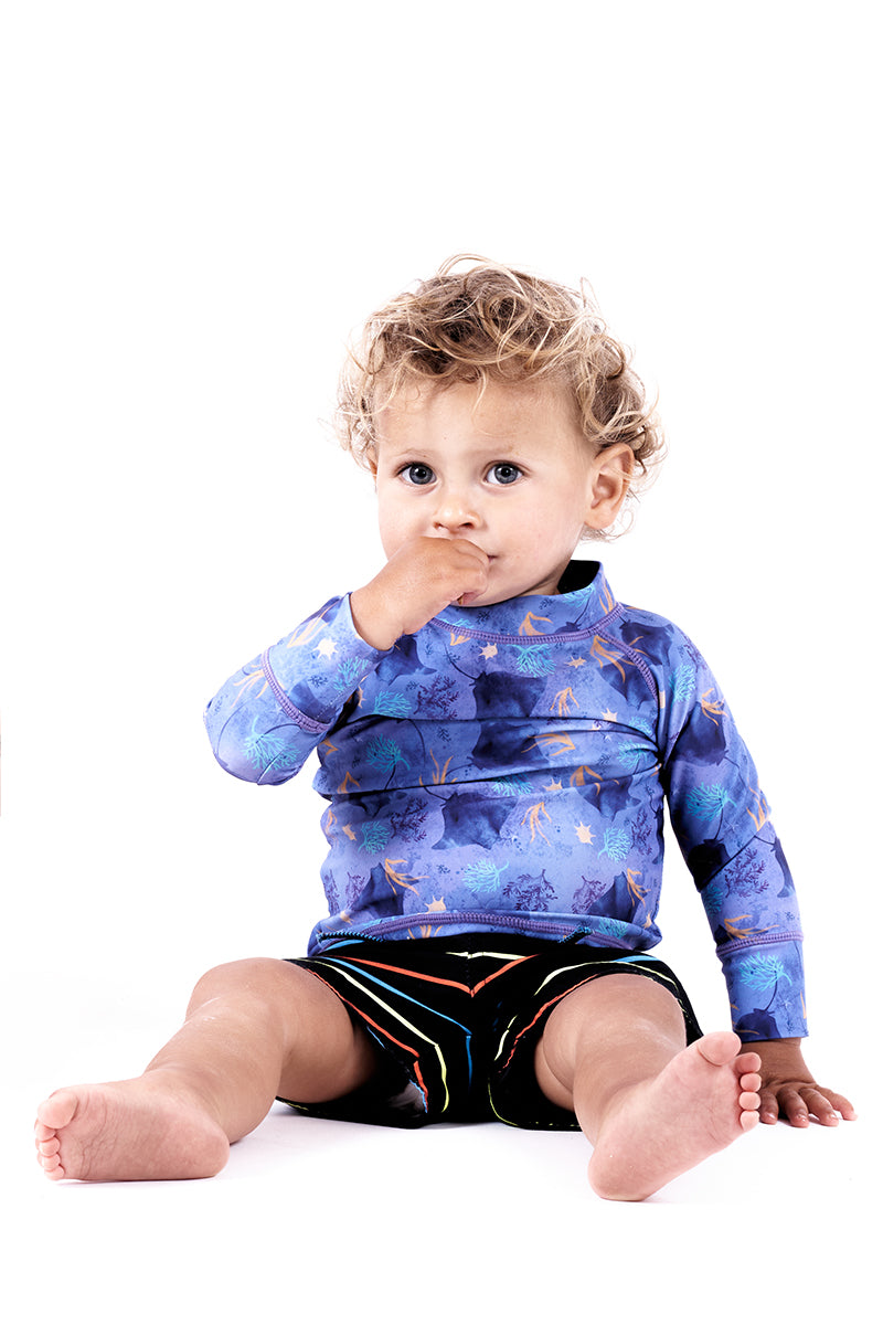 Baby top manta rays print