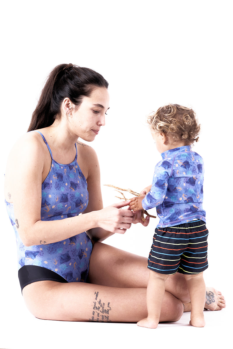 Baby top manta rays print