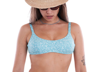 Shannon top turquoise print